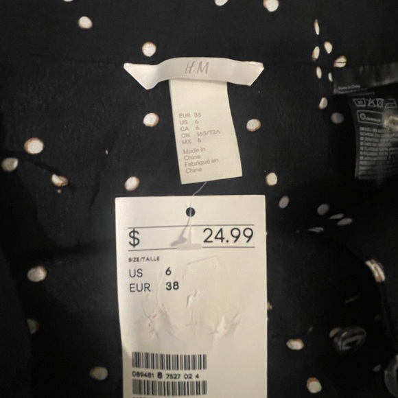 NWT black button up polka dot mini skater style skirt - Picture 3 of 3